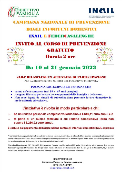 Campagna nazionale di prevenzione dagli infortuni domestici 1