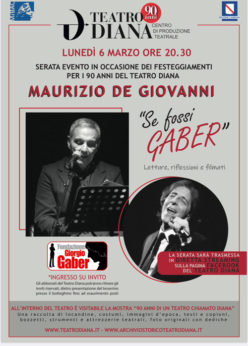 Il teatro Diana festeggia i 90 anni con una serata dedicata a Giorgio Gaber 1